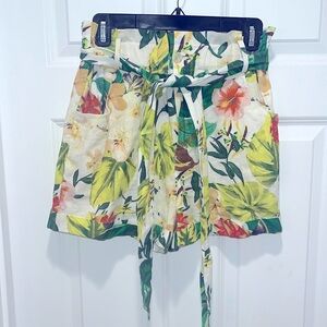 Antonio Melani Perla Tropical Floral Print Shorts Linen Anthropologie